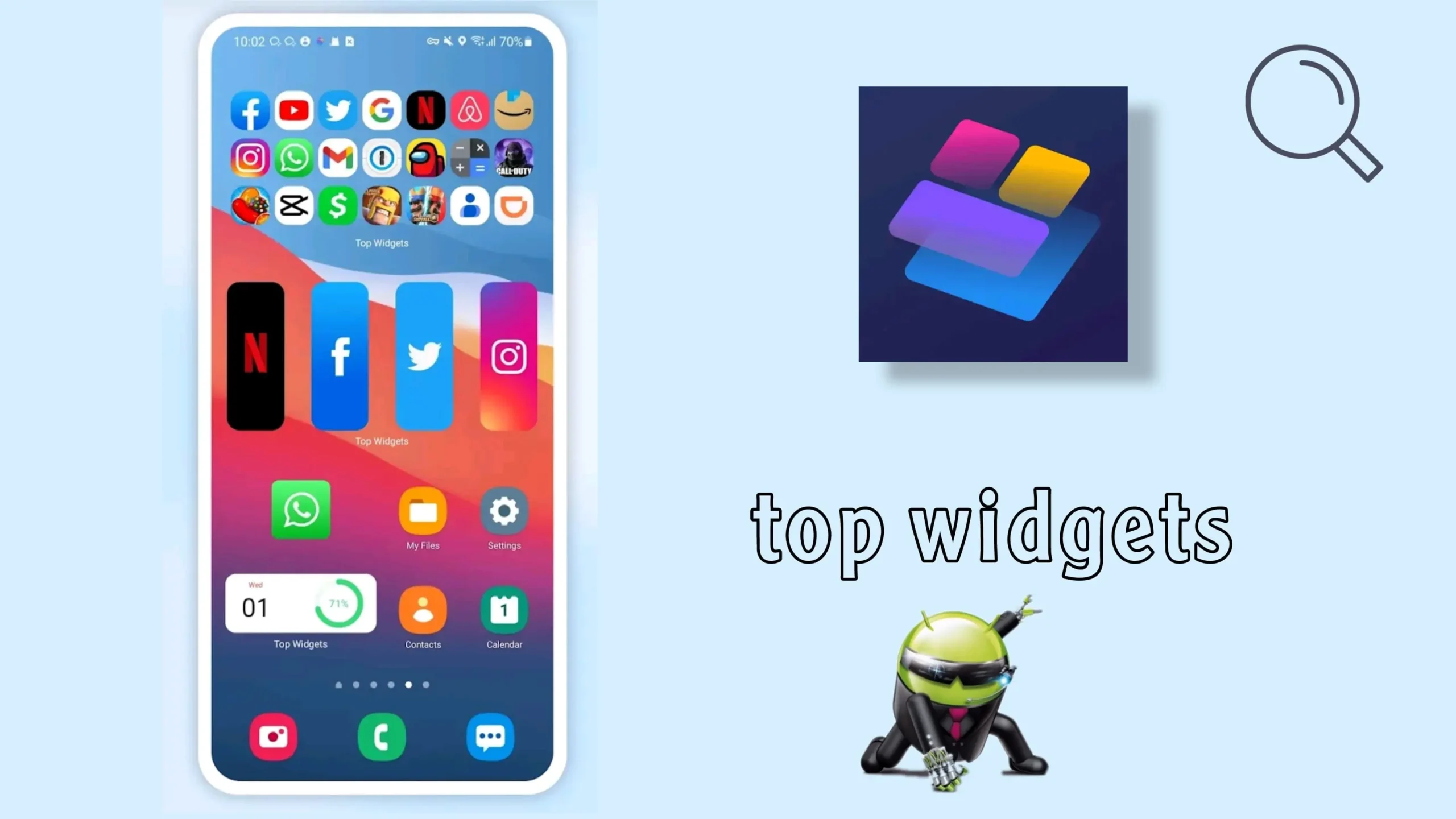 تطبيق Top Widgets للأندرويد لتخصيص واجهة الموبايل