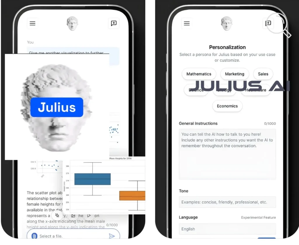 شرح تطبيق Julius AI للاندرويد والايفون | مميزات وطريقة الاستخدام خطوة بخطوة