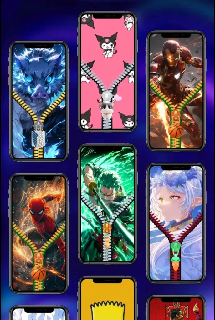 Zipper Lock Screen app for customizing Android lock screens